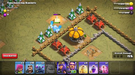 Ice Golem Attackclash Of Clans Ice Golem King Vs Queen Youtube
