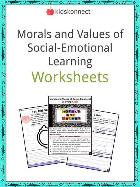 Morals And Values Of Social Emotional Learning Facts And Worksheets