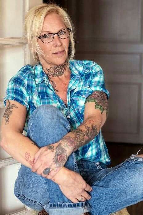 50 And Enjoying Life Older Middleaged Woman Tattoed Femme