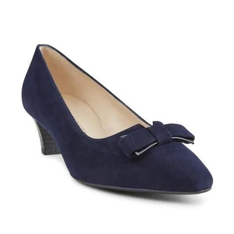 Navy Blue Leather Court Shoes Shoes Heels