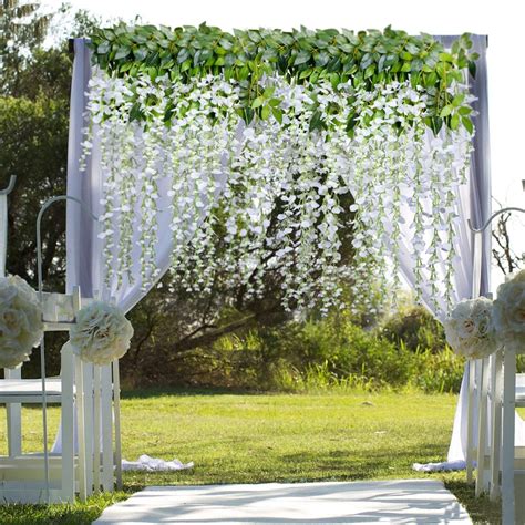 Coolmade 12 Pack 36 Feetpiece Artificial Fake Wisteria Vine Ratta Ha