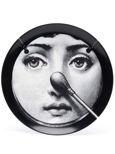 Fornasetti Graphic Porcelain Plate Farfetch