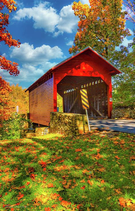 Covered Bridge In Autumn Photograph By Kathi Isserman Fine Art America