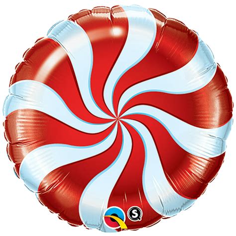 Qualatex Christmas Candy Cane Swirl Round 18 Foil Balloon Red White