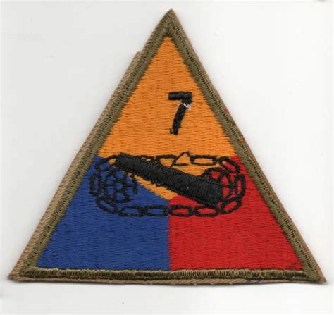 7th Armored Division Us Army Patch Ww2 Missing Thunder Bolt Variant