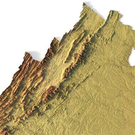 State Of Virginia Terrain 3d Print Model 3d Models And 3d Maps