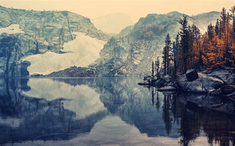 Wallpaper 1920x1200 Px Lake Mountain Nature Reflection Snow