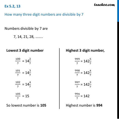 How Many Three Digit Numbers Are Divisible By 7 Ex 52 13 Ap