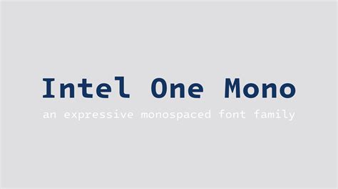 Intel One Mono Font