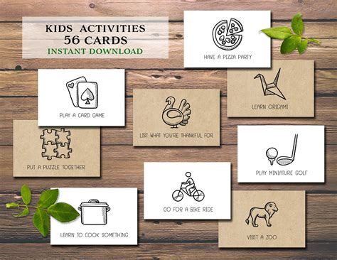 Kids Activity Cards Instant Download Printable Etsy Australia