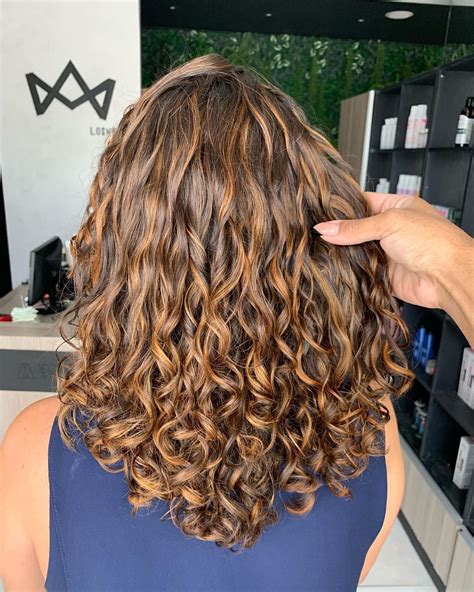 Curly Brown Hair With Highlights