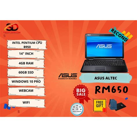 Asus Altec Pentium B950 Shopee Malaysia