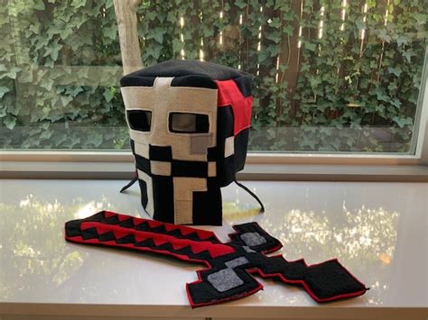 Minecraft Hacker Headmask And Sword Cutom Made To Order Etsy