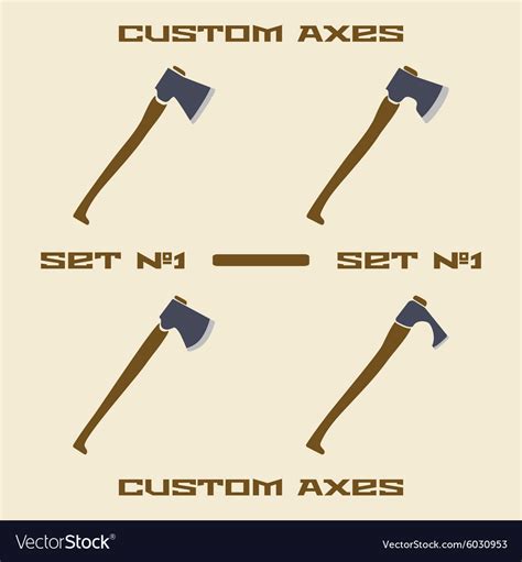 Different Axe Types Icon Set Design Template Vector Image