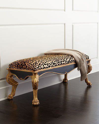 John Richard Collection Zahra Leopard Bench Furniture Animal Print