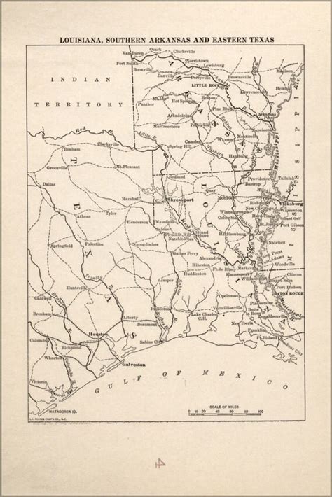 24x36 Poster Map Of Civil War In Louisiana S Arkansas And E