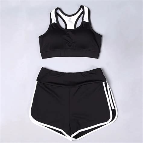 rosakini women 2 piece yoga sets push up running sports bra vest shorts set fitness gym