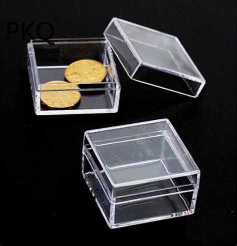 16 Sizes Small Square Plastic Box Clear Transparent Collection