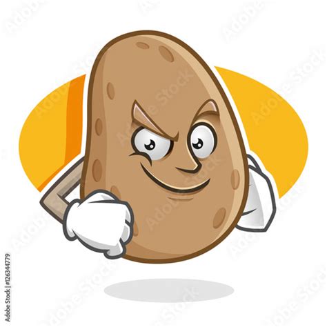 Confidence Potato Mascot Potato Character Potato Cartoon Stock Vector