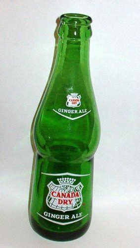 Vintage Canada Dry Ginger Ale 7 Oz Bottle Shapely Green Glass