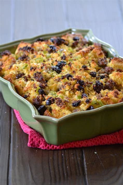 Cornbread Stuffing With Sweet Italian Sausage And Dried Cherries Minced