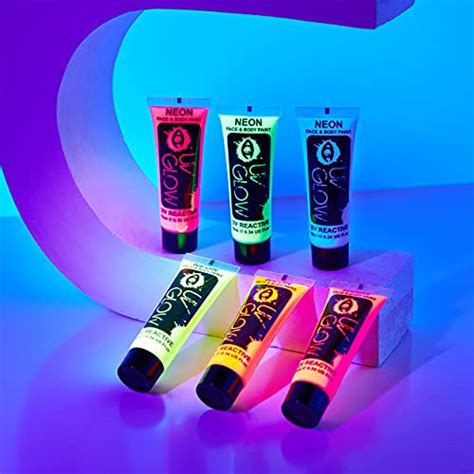 Uv Glow Blacklight Face And Body Paint 034oz Set Of 6 Tubes Neon