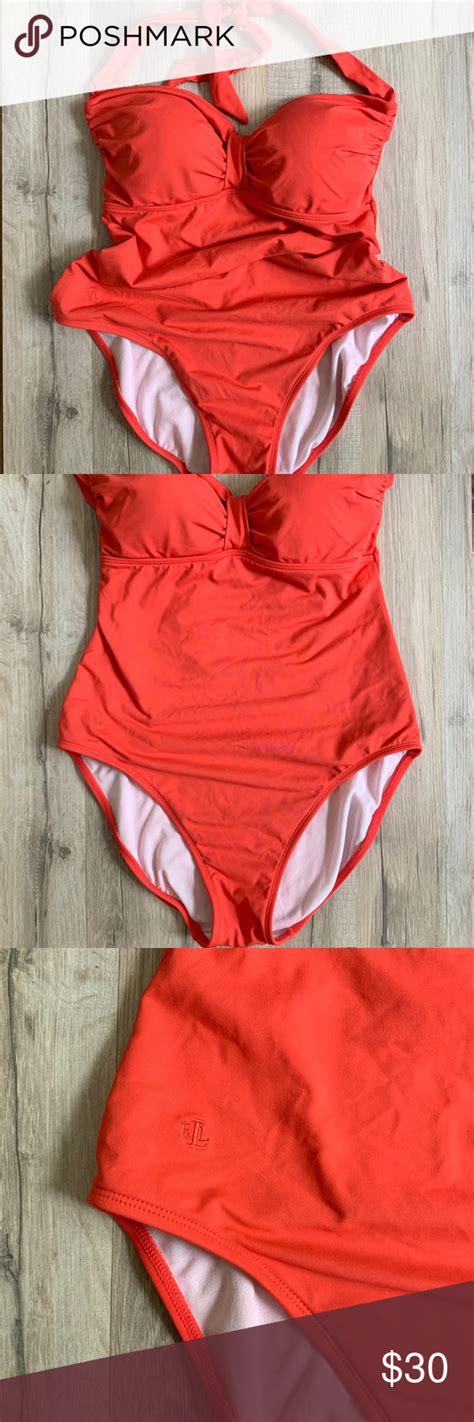 ralph lauren coral one piece bathing suit size 10 one piece bathing suits clothes design