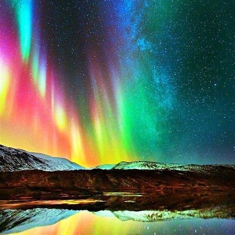Ethereal Mist Northern Lights Colorful Landscape Aurora Borealis Art