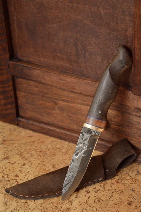 Scandinavian Style Custom Knife With Walnut Handle And Brass Guard