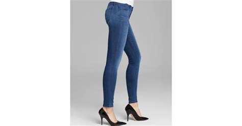 J Brand Stocking Jeans 620 Mid Rise Super Skinny In Surrender In Blue