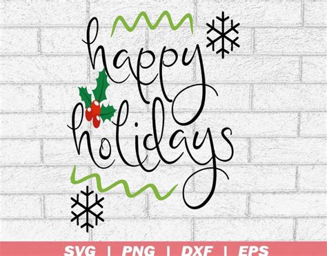Happy Holidays Svg Christmas Sign Cut File Printable Stencil Etsy