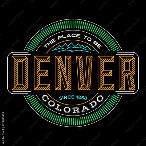 Denver Colorado Linear Logo Design For T Shirts And Stickers Stock