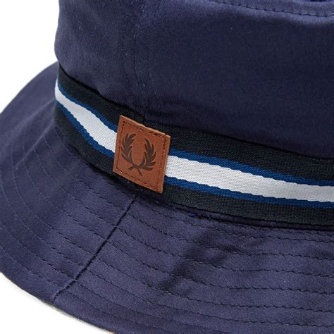 Fred Perry Reversible Bucket Hat Stone And Navy End