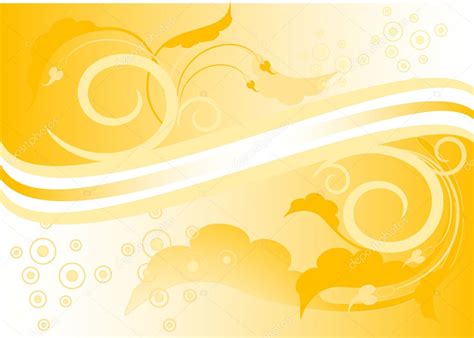 Yellow Background With Leavesbanner Background Stock Vector By