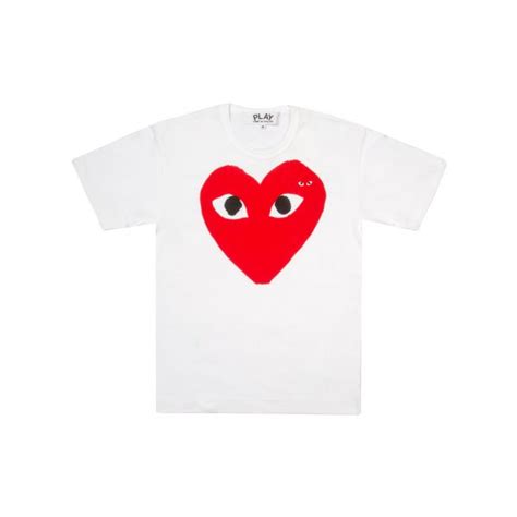 5 out of 5 stars. Comme des garçons Play Womens Red Heart Logo T-shirt White ...