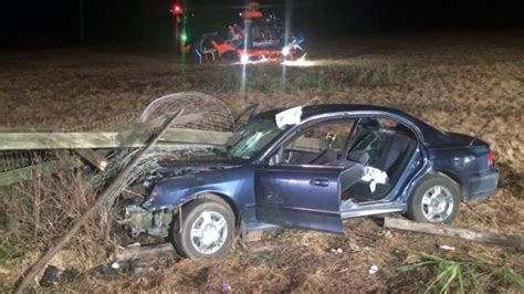 driver 14 impaled by fence during car crash