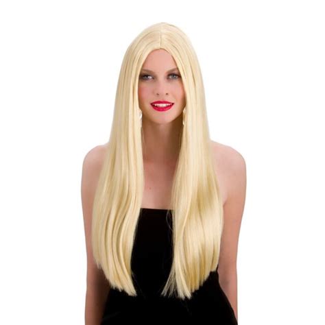 Ladies Long Blonde Straight Wig Classic Halloween Fancy Dress 24 Wig