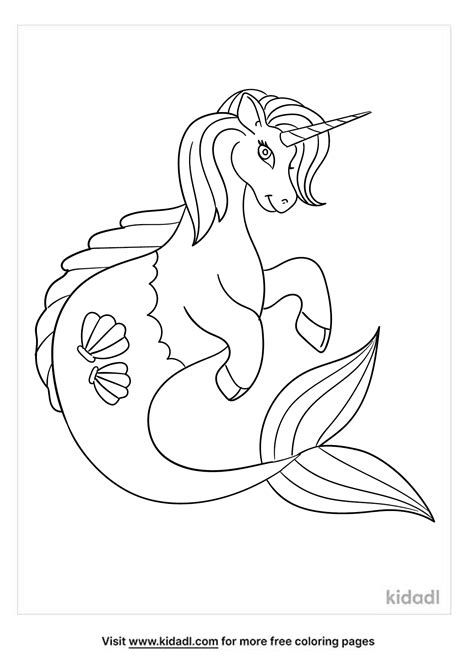 Cute Unicorn Mermaid Kawaii Coloring Page Printable Coloring Home