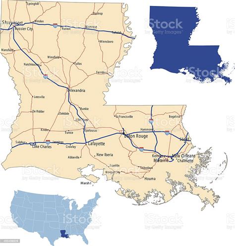 Carte Routière De Louisiane Vecteurs Libres De Droits Et Plus Dimages