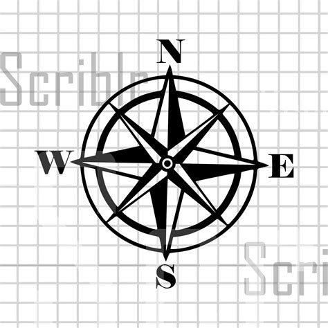 Compass Rose Navigation Map Vector Svg  Png Cut File Etsy Canada