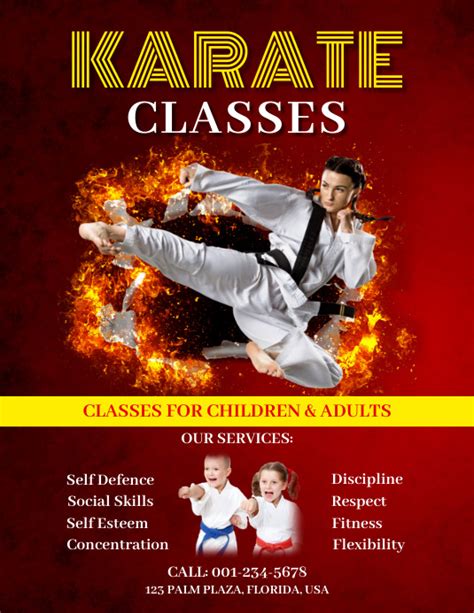 Karate Classes Flyer Template Postermywall