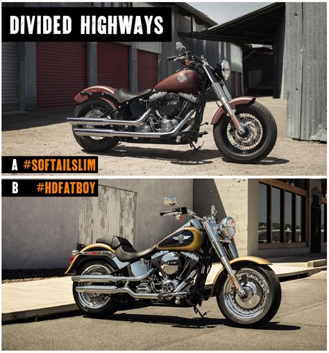 Harley Davidson Fat Boy Vs Softail Slim Comment A Or B Facebook