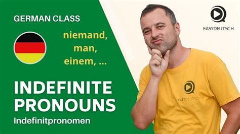 German Pronouns L8 Indefinite Pronouns Youtube