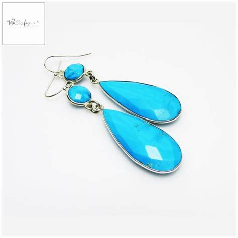 Light Blue Earrings Genuine Turquoise Earrings Signature Jewelry