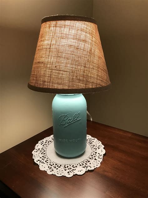 Seafoam Blue Lamp Mason Jar Lamp Rustic Distressed Etsy Mason Jar