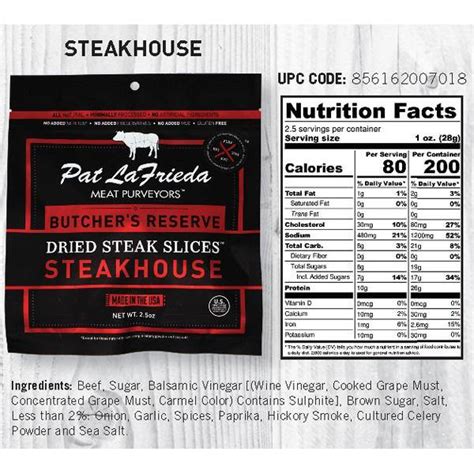 Pat Lafrieda Dried Beef Steak Slices Steakhouse Pack Of 4 Pat