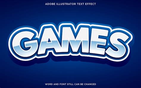 Premium Vector Games Style Text Effect With White And Blue Color
