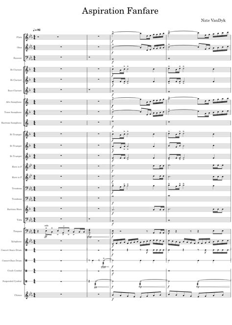 Aspiration Fanfare Sheet Music For Trombone Tuba Flute Oboe And More Instruments Concert Band