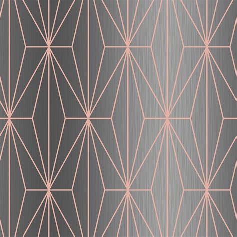 Sample Arna Geo Wallpaper Charcoal Rose 53 X 30cm Geo