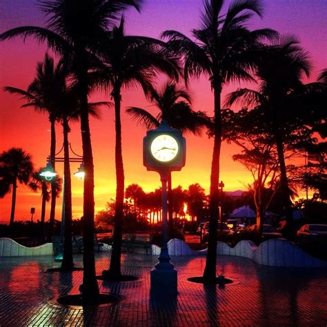 Sunset August 4 2014 Time Square Fort Myers Beach Lee County